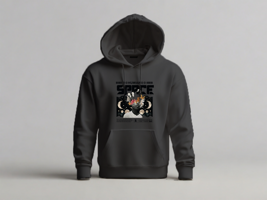 Space and Human Custom Hoodie – Powerful Design of Moon and Humanity