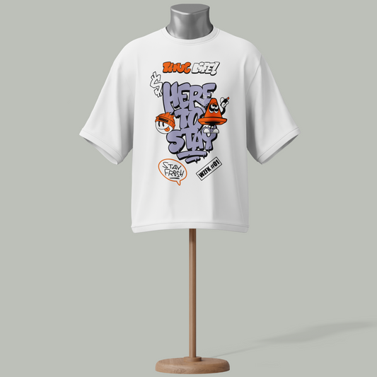 "Here to Stay" Urban Streetwear Graphic T-Shirt