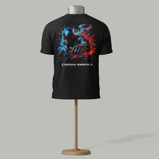 Captain America Fire & Ice T-Shirt – Marvel Superhero GraphicTee