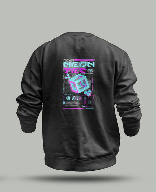 Neon Tech Custom Sweatshirt - Futuristic Cube Design