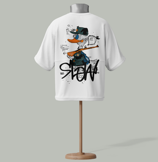 Street Rebel Duck Graffiti-Style Graphic T-Shirt