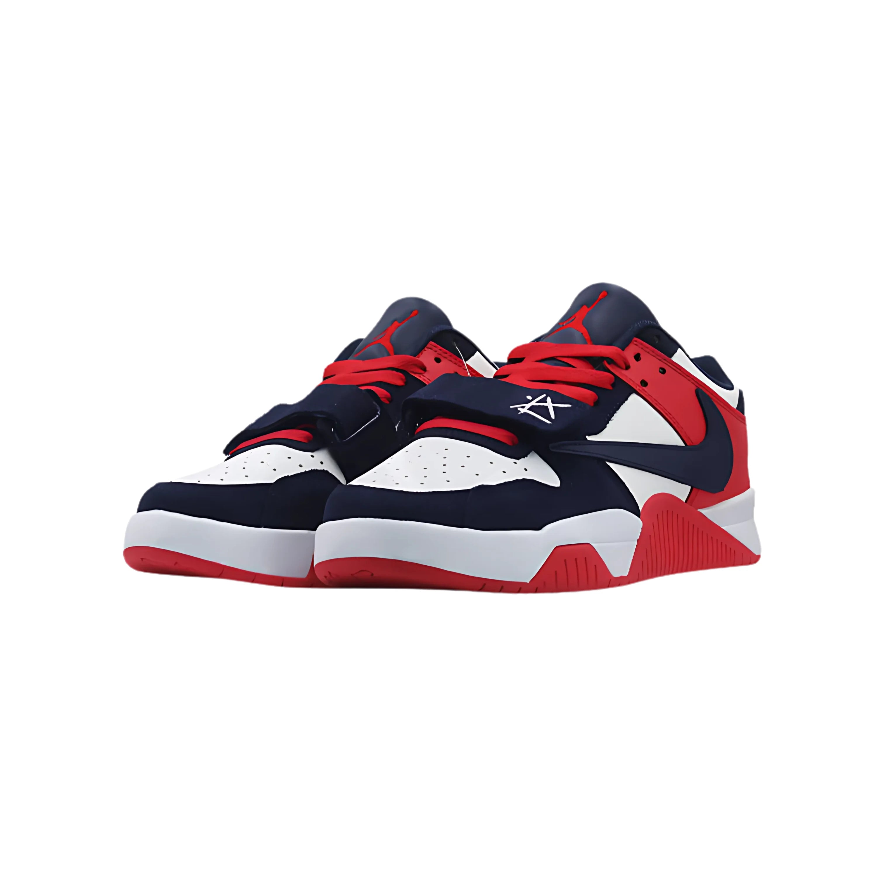 Low-Top Sneakers white,  black and red