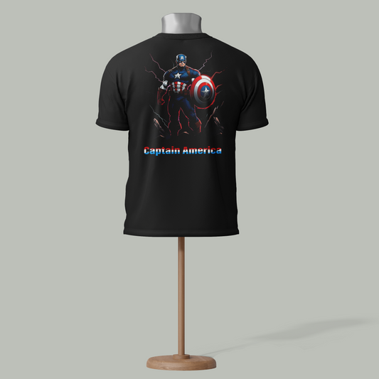 Captain America Lightning T-Shirt – Bold Superhero Graphic Tee