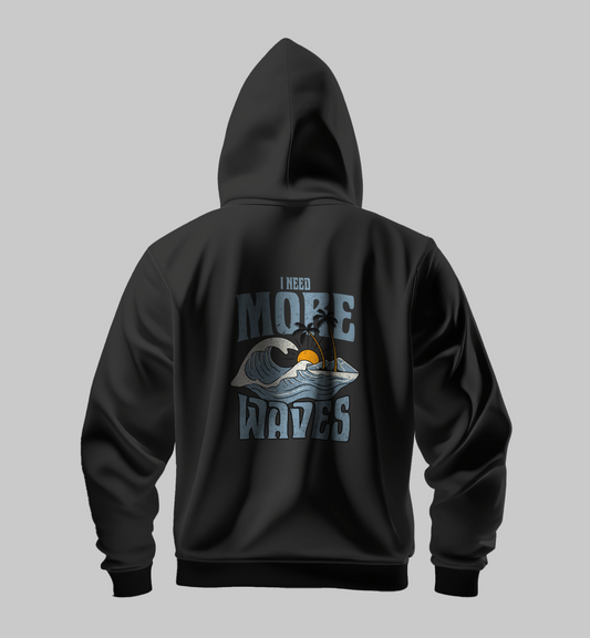 "I Need More Waves" Customized Hoodie - Beach & Waves Design | CustomPlanet Pakistan