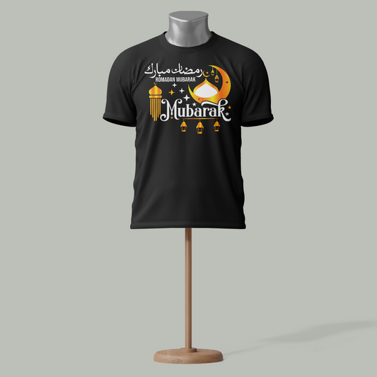 Ramadan Mubarak T-Shirt – Crescent Moon & Mosque Design