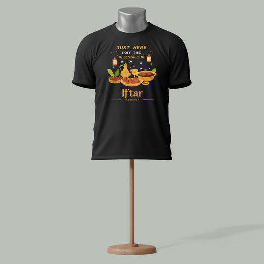 Iftar Blessings T-Shirt – Ramadan-Inspired Food & Lantern Design