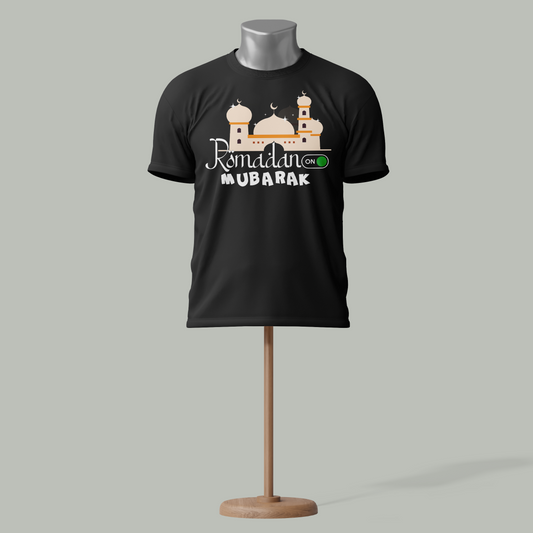 "Ramadan Mubarak ON" T-Shirt – 15 Colors Available | Islamic Ramadan Tee