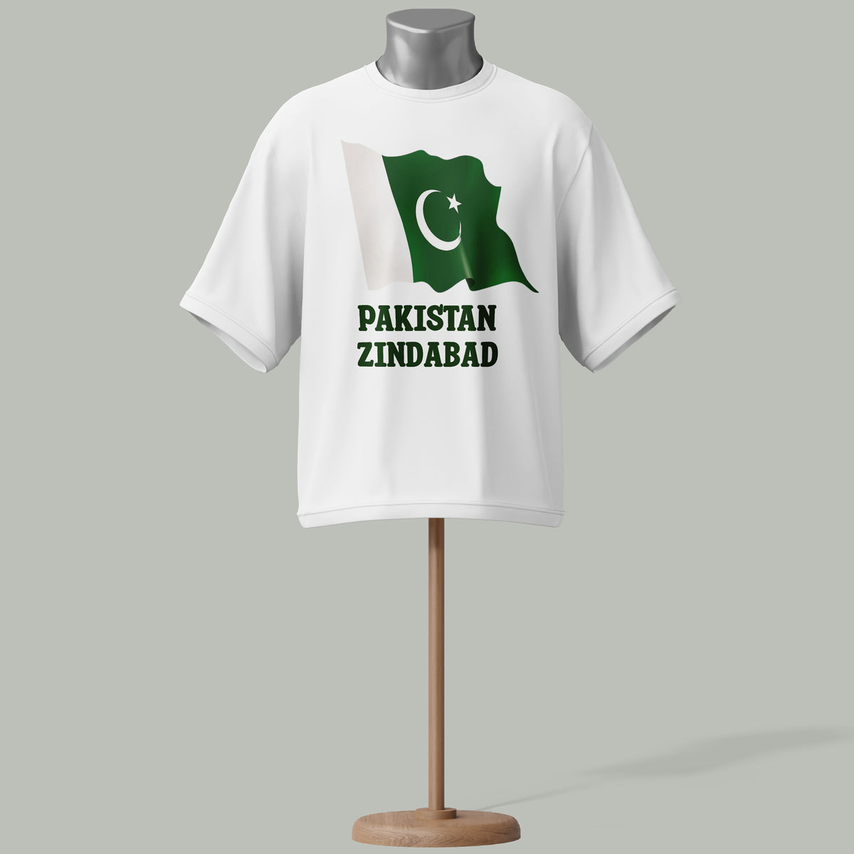 Pakistan Zindabad White T-Shirt – National Flag Print