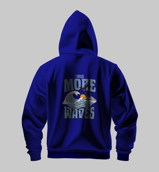 "I Need More Waves" Customized Hoodie - Beach & Waves Design | CustomPlanet Pakistan