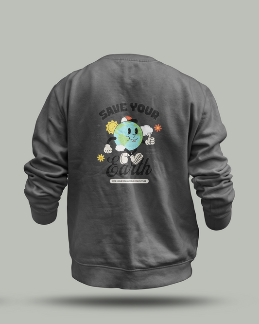 Save Your Earth Customized Sweatshirt - Sustainable Fashion with Inspiring Design