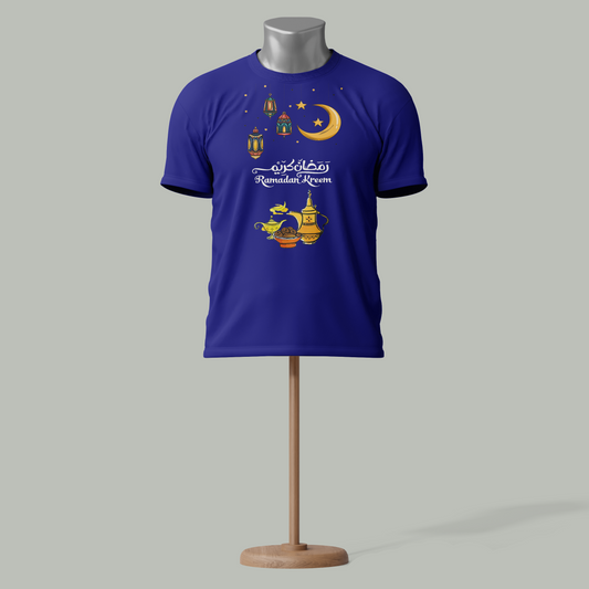 Ramadan Kareem T-Shirt – Crescent Moon, Lanterns & Arabic Calligraphy