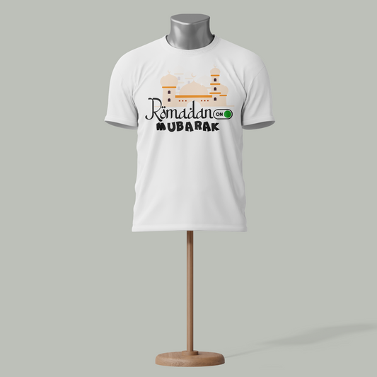 "Ramadan Mubarak ON" T-Shirt – 15 Colors Available | Islamic Ramadan Tee