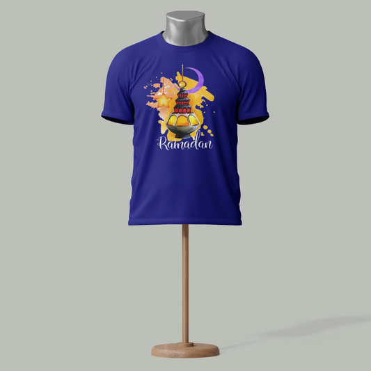 Ramadan T-Shirt – Watercolor Lantern & Crescent Moon Design