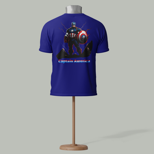 Captain America Lightning T-Shirt – Bold Superhero Graphic Tee
