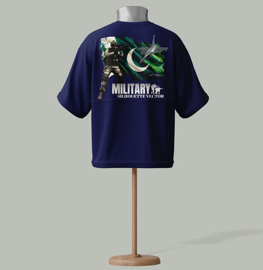 Pakistan Army Tribute T-Shirt – Brown Graphic Tee with Flag & Fighter Jet