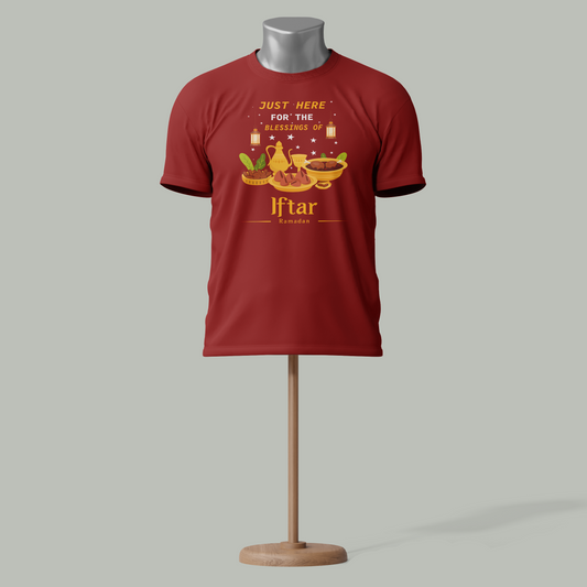 Iftar Blessings T-Shirt – Ramadan-Inspired Food & Lantern Design