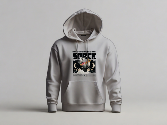 Space and Human Custom Hoodie – Powerful Design of Moon and Humanity