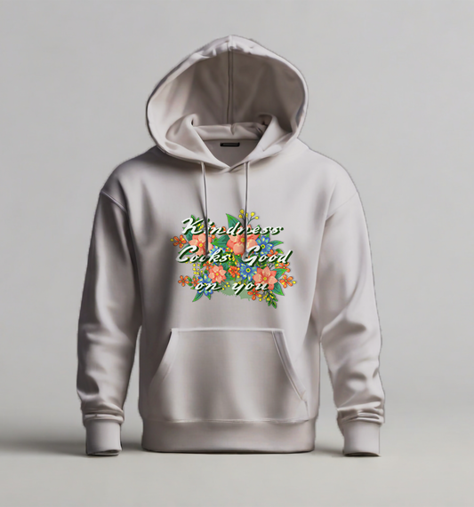 "Kindness Looks Good On You" Customized Hoodie - Floral Design | CustomPlanet Pakistan