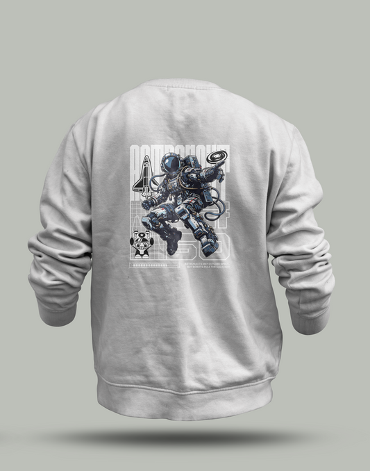 "Astronauts Explore, Robots Rule the Galaxy" Custom Sweatshirt - Space & Sci-Fi Design | CustomPlanet Pakistan