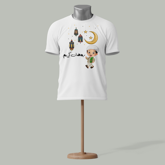 Ramadan Kareem Kids T-Shirt – Crescent Moon & Lanterns Islamic Design