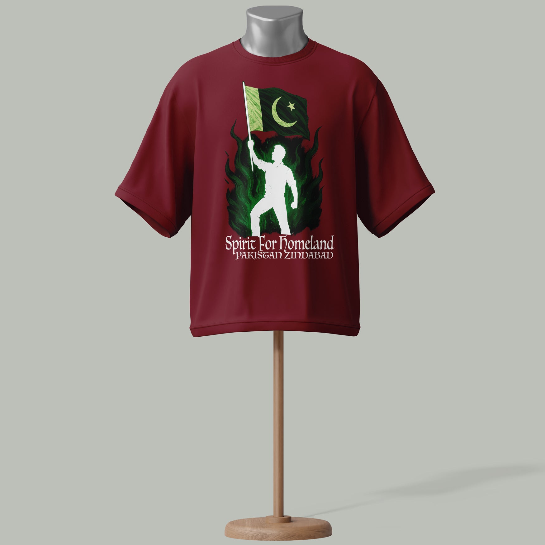 azadi spirit_darkred_tshirt