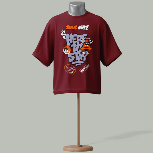 "Here to Stay" Urban Streetwear Graphic T-Shirt