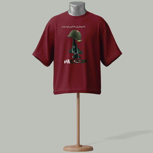 Pakistan Army Green T-Shirt – Missile Design with Urdu Text