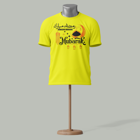 Ramadan Mubarak T-Shirt – Crescent Moon & Mosque Design