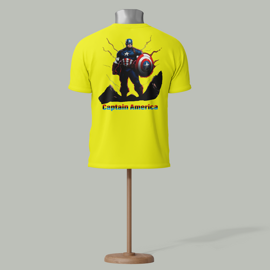 Captain America Lightning T-Shirt – Bold Superhero Graphic Tee