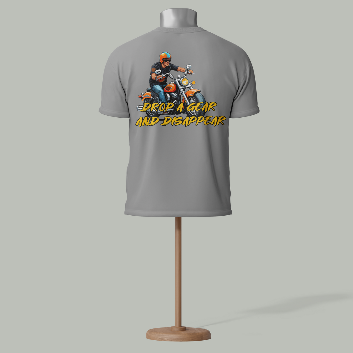 Drop a Gear & Disappear Biker Graphic T-Shirt