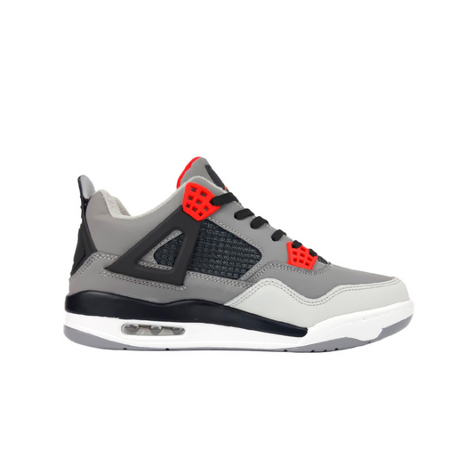 Air Jordan 4 Retro "Infrared" – Iconic Grey, Black & Red Sneaker