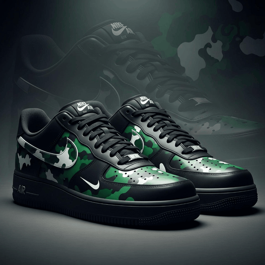 Azadi Edition Nike AF1 – Green Camo Custom Sneaker
