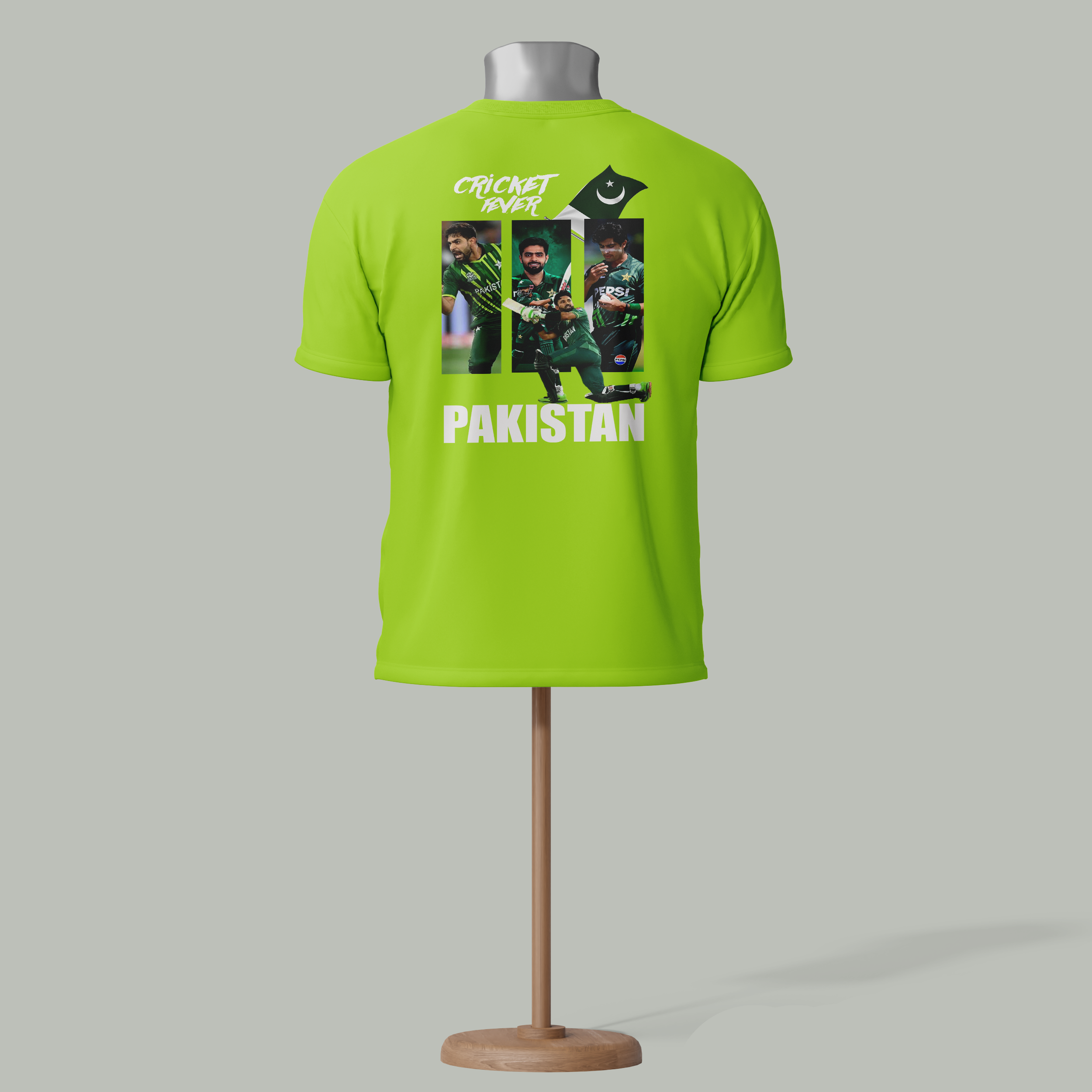 Cricket lover Pakistan T-shirt Light Green