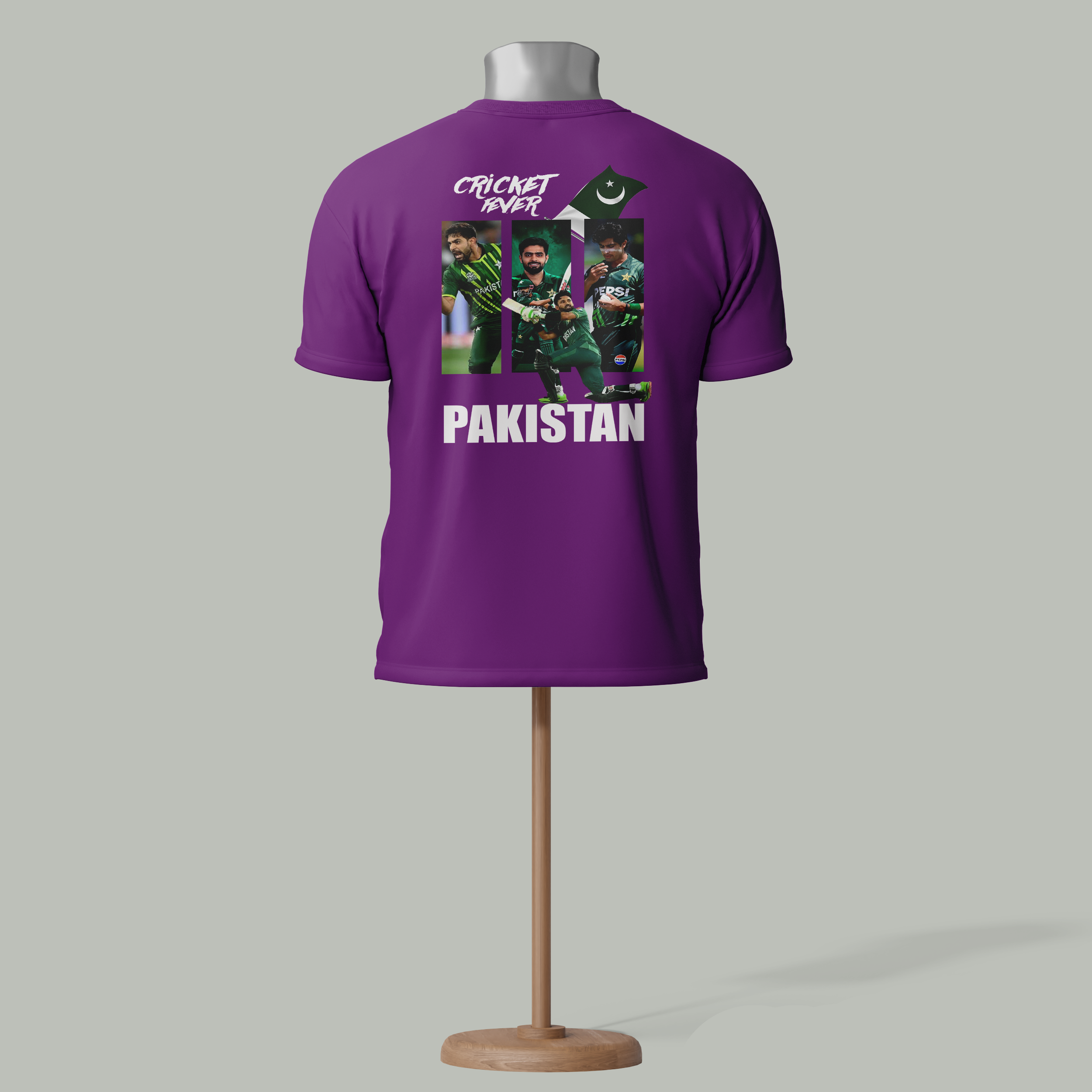 Cricket lover Pakistan T-shirt Purple