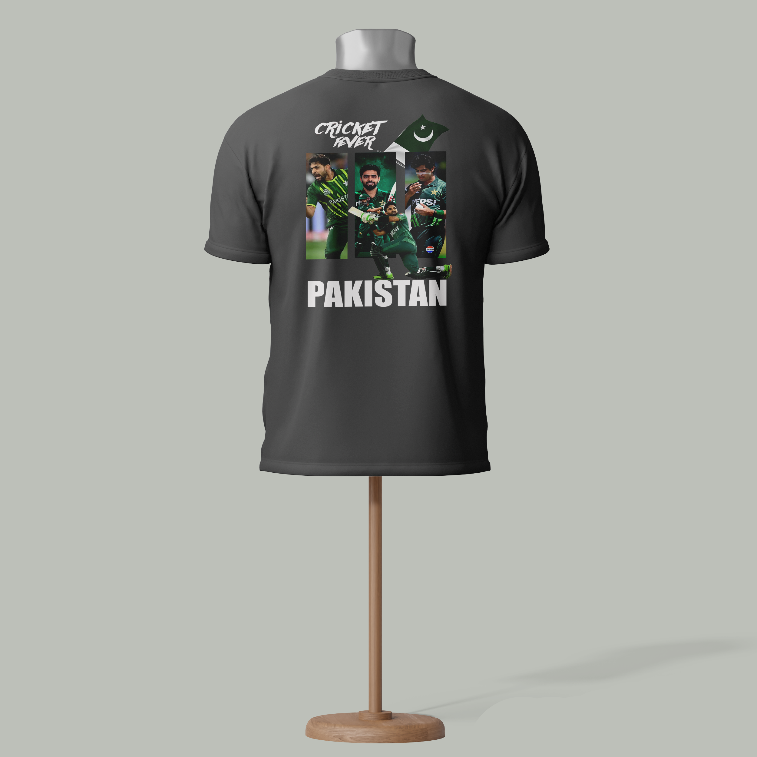  Cricket lover Pakistan T-shirts Gray colour