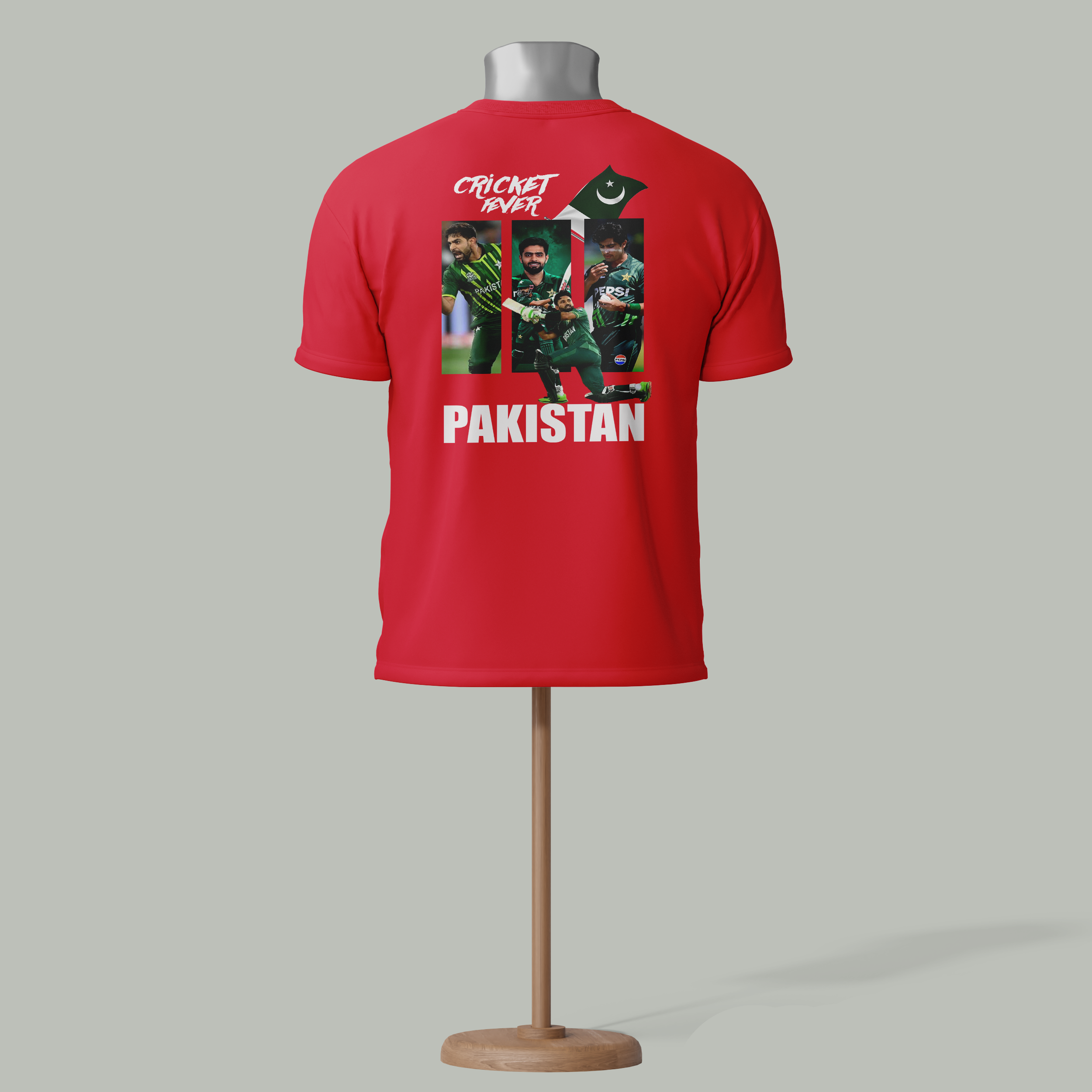 Cricket lover Pakistan T-shirts Red colour