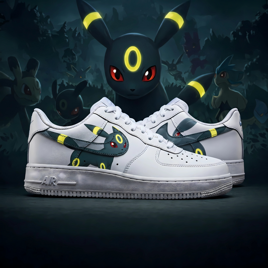 Custom Pokémon Umbreon Air Force 1 Sneakers – Glow in the Dark Edition