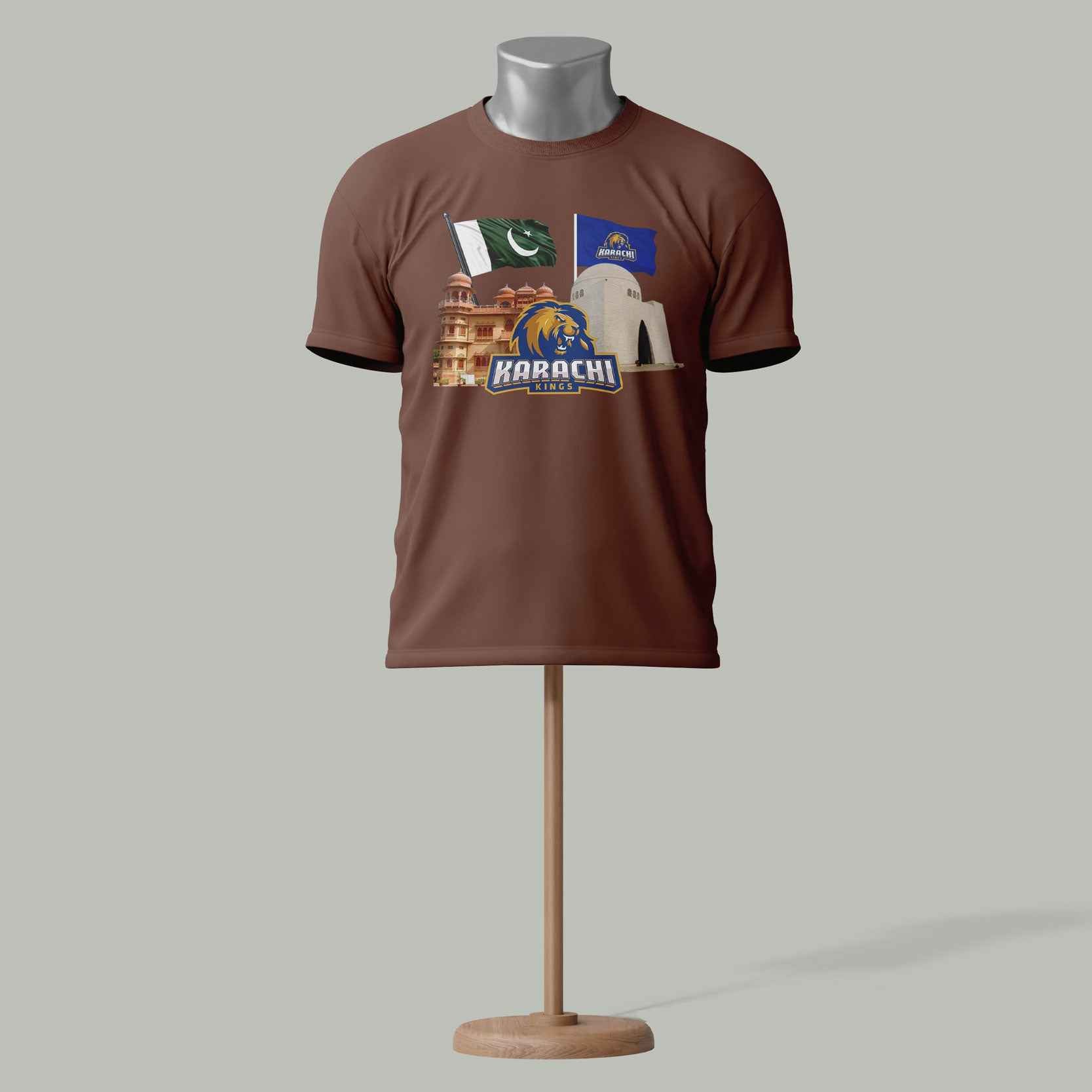 Karachi Kings PSL T-Shirt – Cricket Fan Edition Brown colour