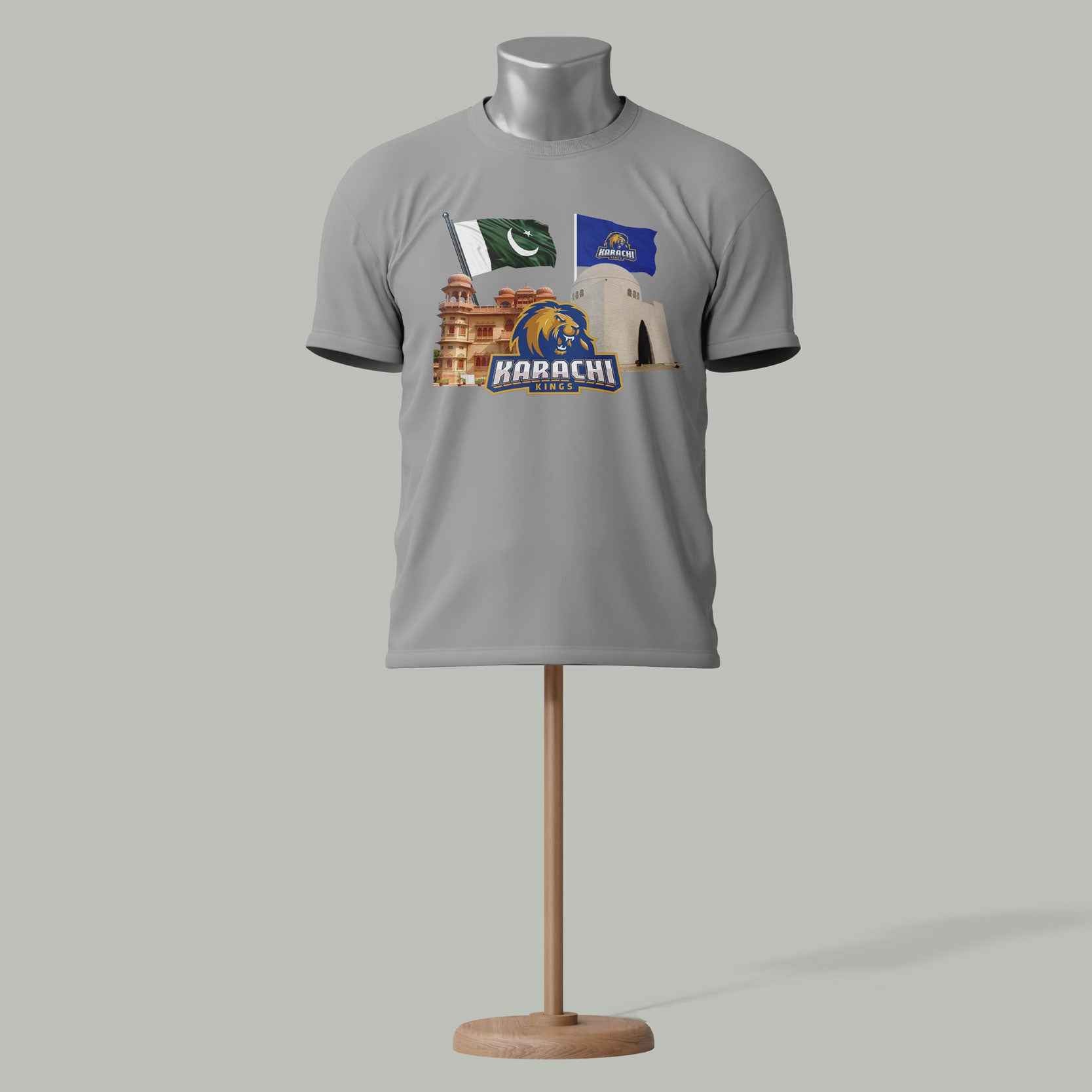 Karachi Kings PSL T-Shirt – Cricket Fan Edition Gray colour