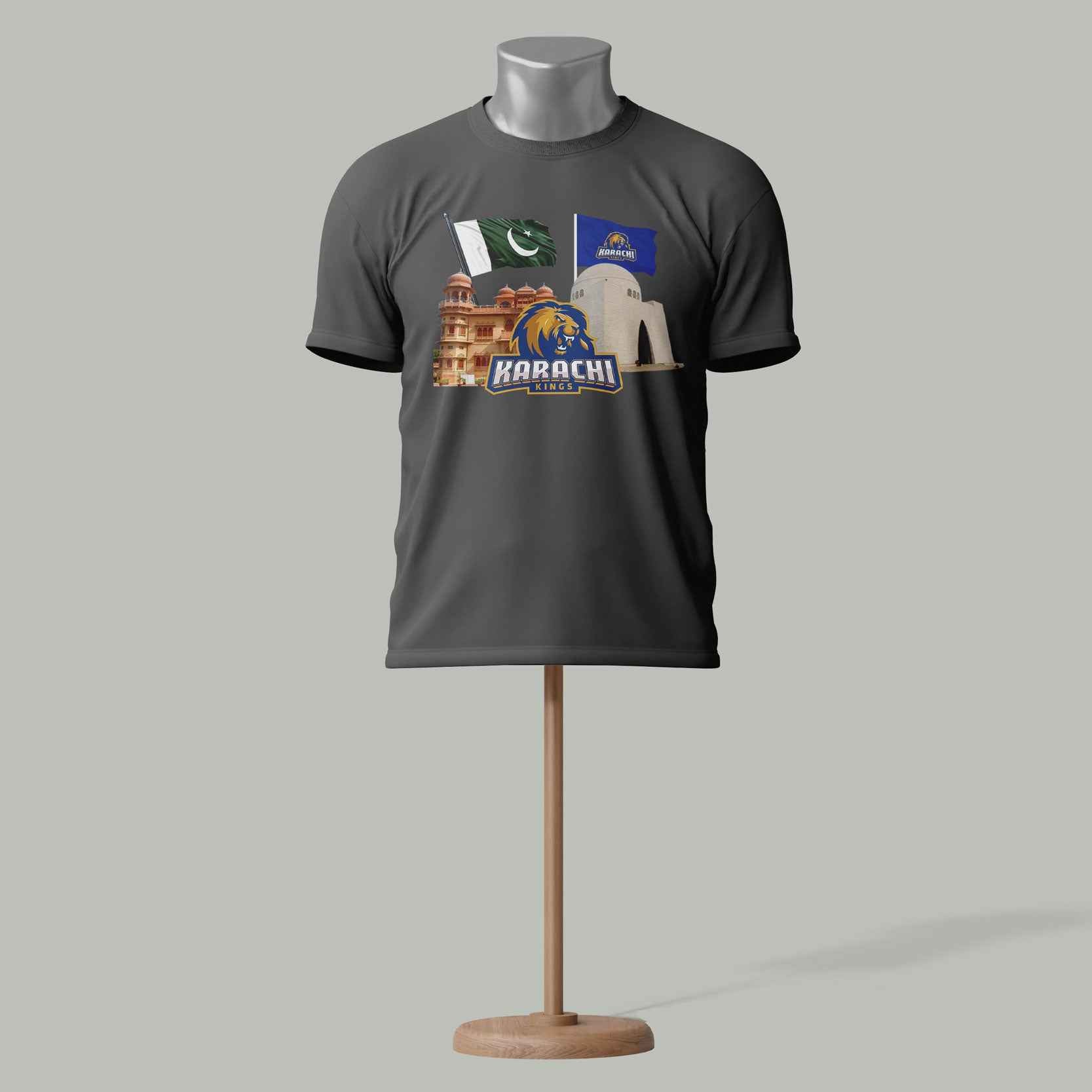 Karachi Kings PSL T-Shirt – Cricket Fan Edition Gray colour