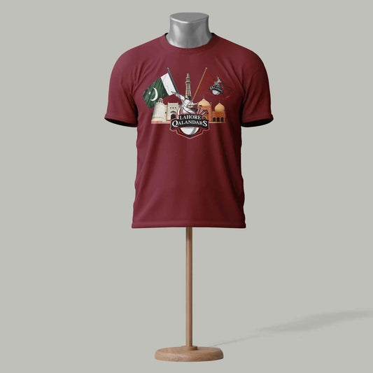 Lahore Qalandars PSL T-Shirt – Pakistan Cricket Fan Brown colour