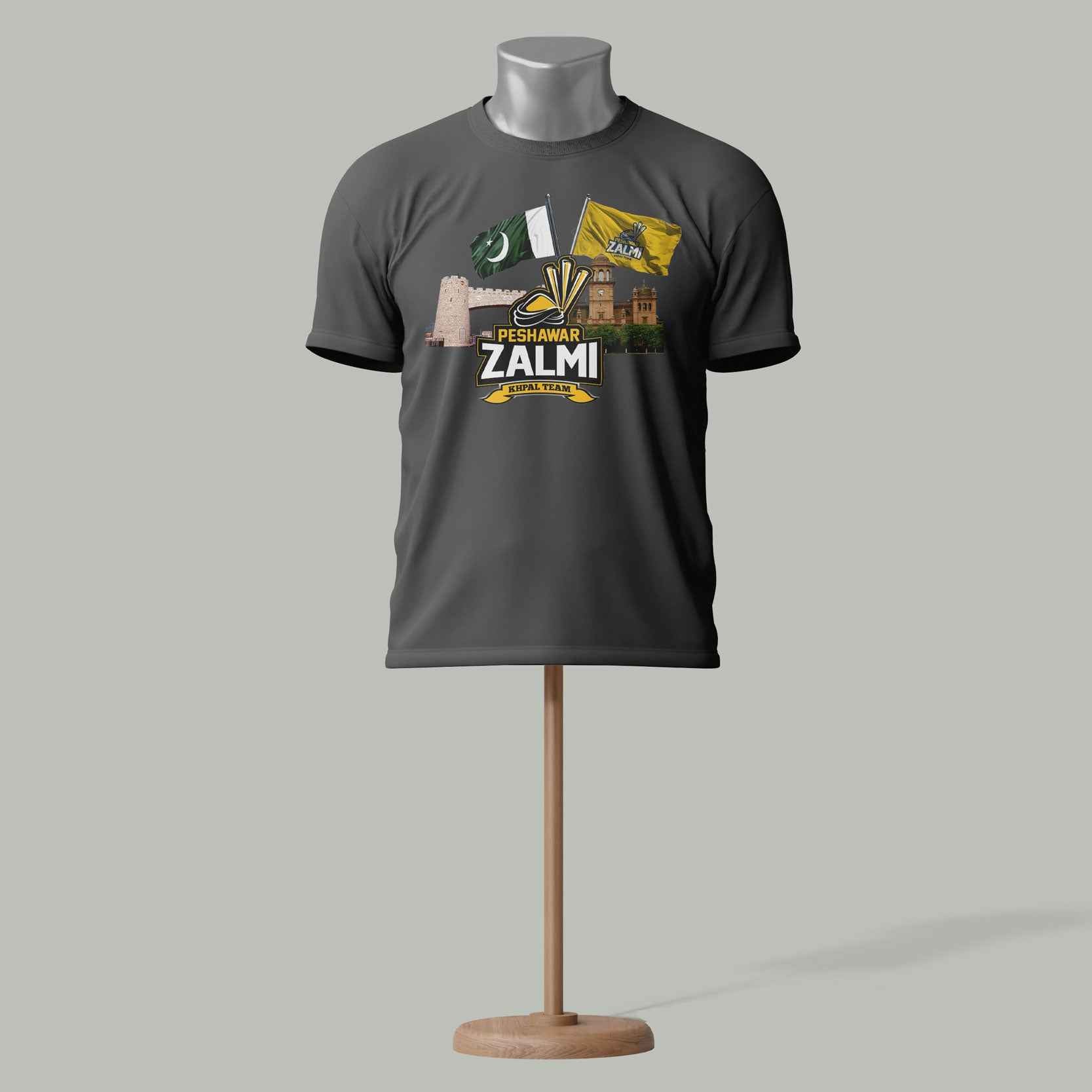Peshawar Zalmi PSL T-Shirt – Cricket Fan Gray colour Edition
