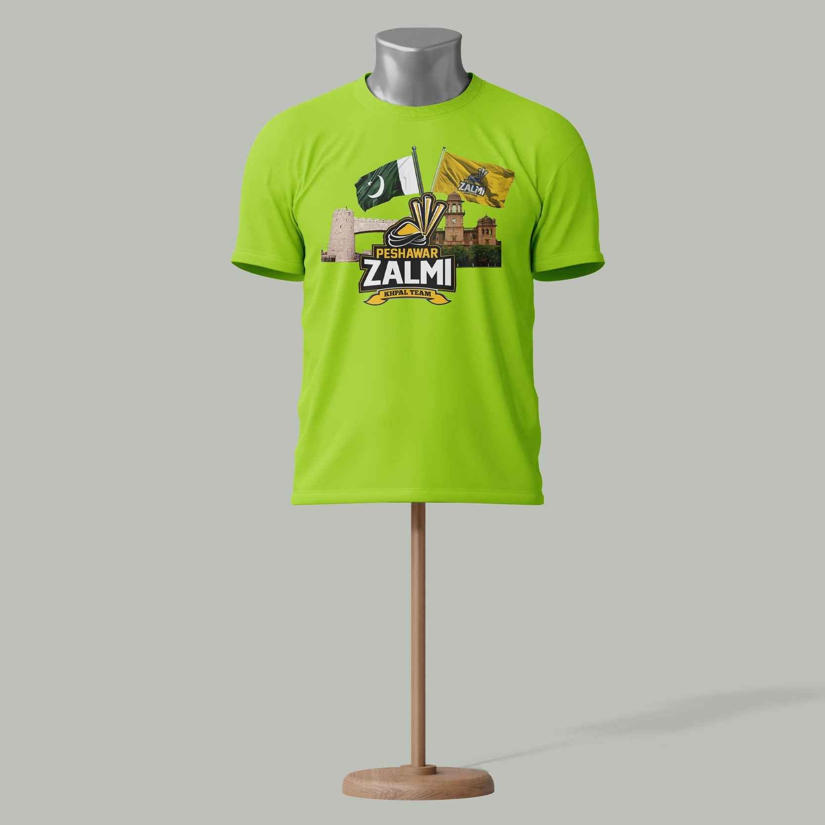 Peshawar Zalmi PSL T-Shirt – Cricket Fan Light green Edition