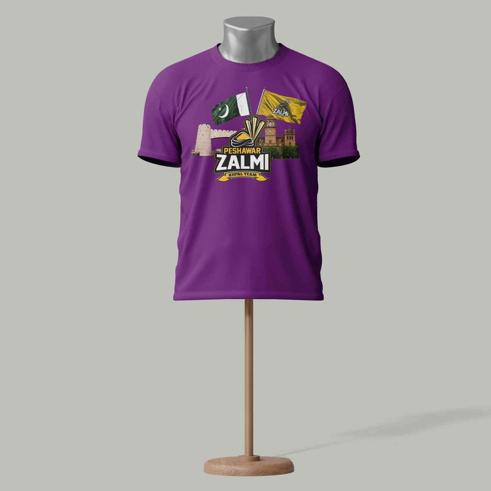 Peshawar Zalmi PSL T-Shirt – Cricket Fan Purple Edition colour 