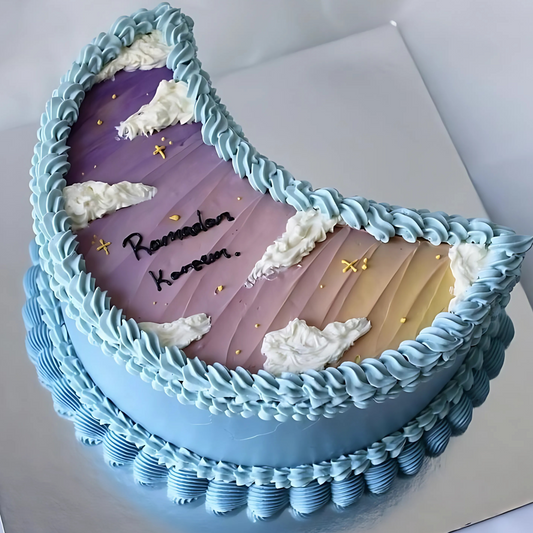 Custom Crescent Moon Ramadan Kareem Cake – Elegant Festive Cake