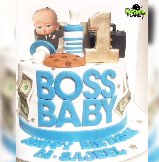 Customized Boss Baby Cake – Adorable Baby-Themed Design with Personalized Touch