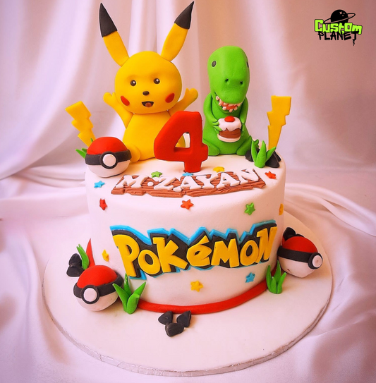 Customized Pokémon Cake – Fun Pokémon Theme with Pokémon & Pokéballs