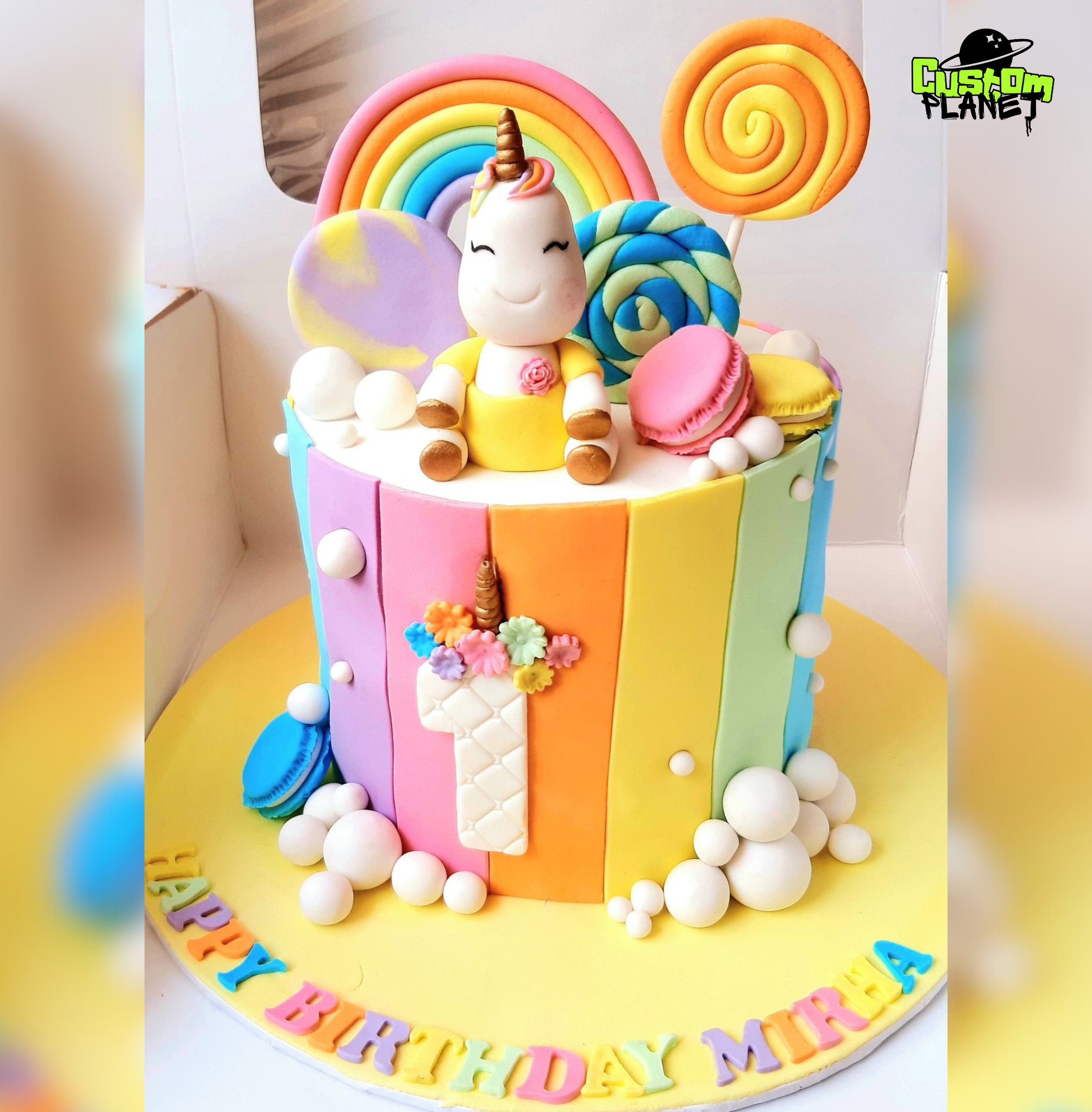 Customized Unicorn Cake with Rainbow Design – Perfect for Kids