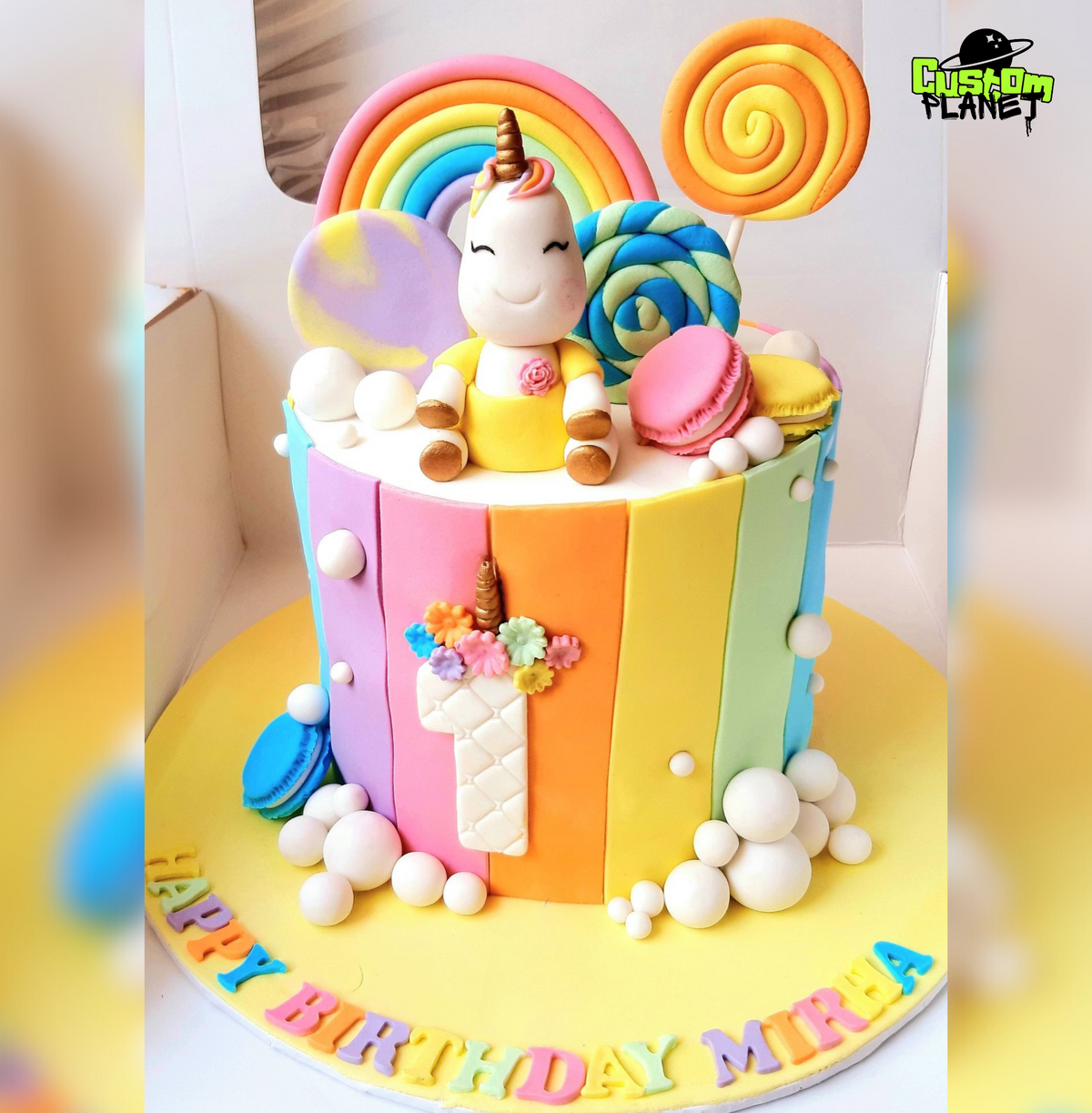 Customized Unicorn Cake with Rainbow Design – Perfect for Kids