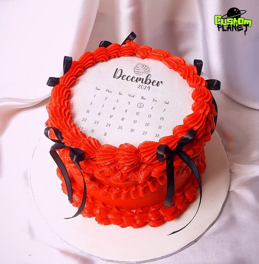 Romantic Red Customized Photo Cake – Perfect for Special Occasions